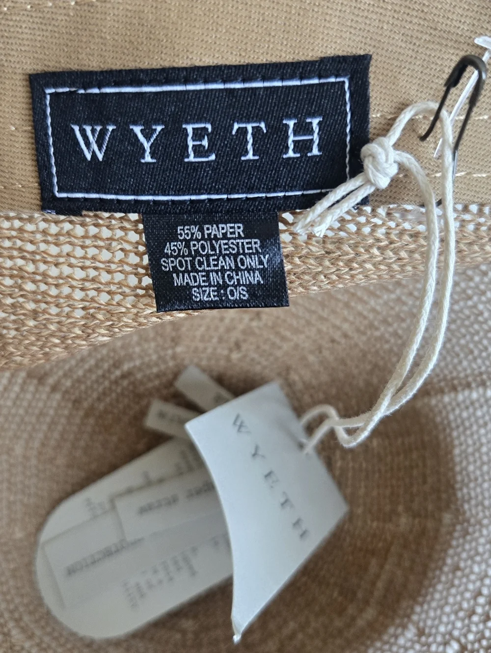 New Wyeth Paula Mesh Breathable Adjustable Packable UPF 50+ Camel Hat O/S NWT